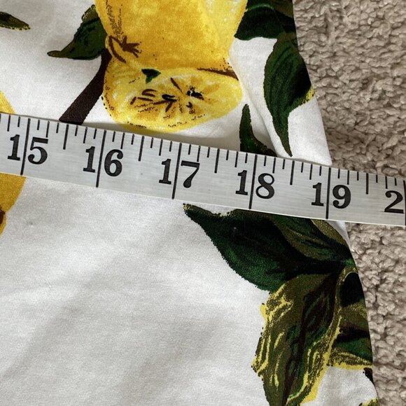 Hello Molly Romper Shortalls Overall Women's L Yellow Lemon Print Novelty Summer - Picture 9 of 12